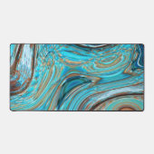 Bauernhaus aquamarin blau Woodgrain türkisfarbene Schreibtischunterlage (Vorderseite)