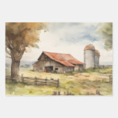 Bauernhaus Aquarell Geschenkpapier Set (Vorderseite 2)