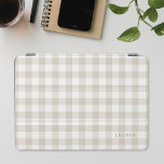 Bauernhaus Beige Buffalo Karo Mit Monogramm iPad Mini Hülle<br><div class="desc">Maßgeschneiderte iPad-Abdeckung mit beige Büffel-kariert/Gingham/Karo-Muster mit personalisiertem Namen/Monogramm.</div>