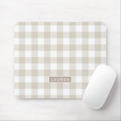 Bauernhaus Beige Buffalo Karo Personalisierter Nam Mousepad (Mit Mouse)