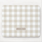 Bauernhaus Beige Buffalo Karo Personalisierter Nam Mousepad (Vorne)