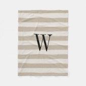 Bauernhaus Beige Streifen Monogram Blanket Fleecedecke (Vorderseite)