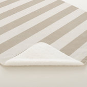 Bauernhaus Beige Streifen Sherpa Blanket Sherpadecke (3/4)