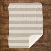 Bauernhaus Beige Streifen Sherpa Blanket Sherpadecke