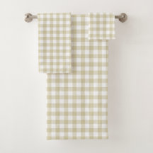 Bauernhaus Beige und White Gingham Kariert