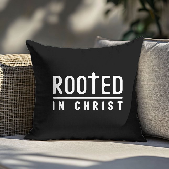 Bauernhaus Black Christlich Throw Kissen (Von Creator hochgeladen)