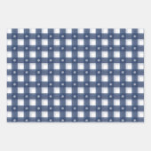 Bauernhaus Blau-Weiß Schneeflocken Gingham kariert Geschenkpapier Set (Vorderseite)