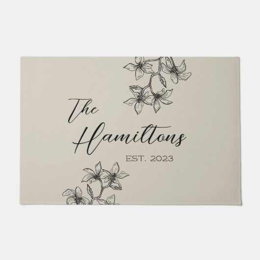 Bauernhaus Bloral Custom Beige Fußmatte (Vorderseite)