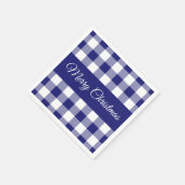 Bauernhaus Blue Karos Frohe Weihnachten Serviette (Ecke)