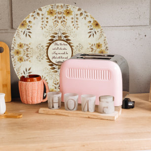 Bauernhaus Blumen individuell anpassbare Rundschne Schneidebrett