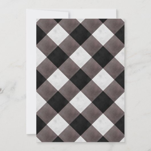 Bauernhaus Buffalo Karierter Karo Hochzeitsempfang Einladung (Rückseite)