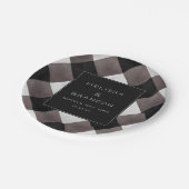 Bauernhaus Buffalo Karierter Karo Hochzeitsessen Pappteller (Schrägansicht)