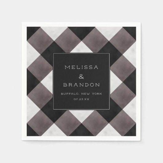 Bauernhaus Buffalo Karierter Karo Hochzeitsessen Serviette (Vorderseite)