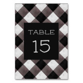 Bauernhaus Buffalo Karierter Karo Rustikale Hochze Tischnummer (Rückseite)