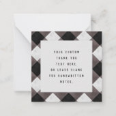 Bauernhaus Buffalo Karierter Karo Vielen Dank Mitteilungskarte (Rückseite)