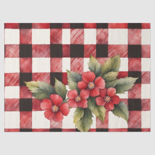 Bauernhaus Buffalo Karo Decoupage Seidenpapier (Vorderseite)