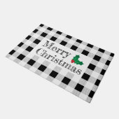 Bauernhaus Buffalo Karo| Frohe Weihnachten Fußmatte (Schrägansicht)