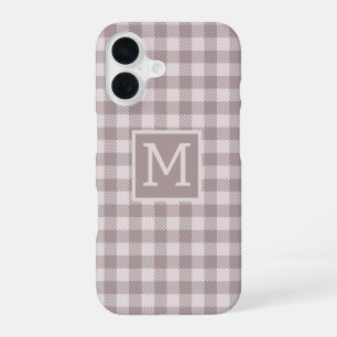 Bauernhaus Buffalo Karo Kariert Beige Monogram iPhone 16 Hülle