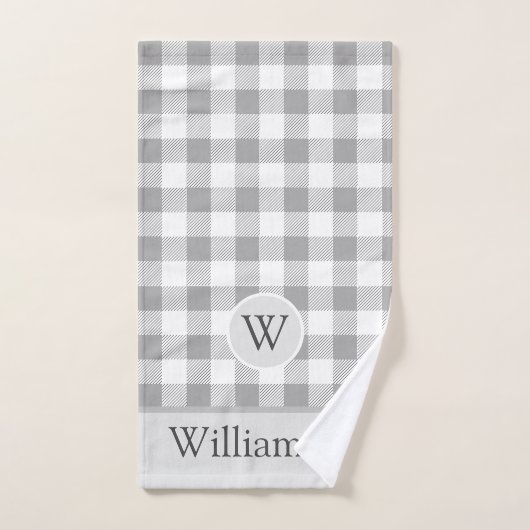 Bauernhaus Buffalo Karo| Monogramm Badhandtuch Set (Handtuch)