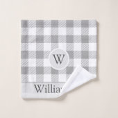 Bauernhaus Buffalo Karo| Monogramm Badhandtuch Set (Waschlappen)