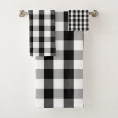 Bauernhaus Buffalo Karo schwarz-weiß Badhandtuch Set (Insitu)
