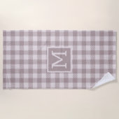 Bauernhaus Büffelkariert Beige Monogramm Strandtuch (Vorderseite)