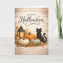 Bauernhaus Bunte Kürbisse Halloween Karte