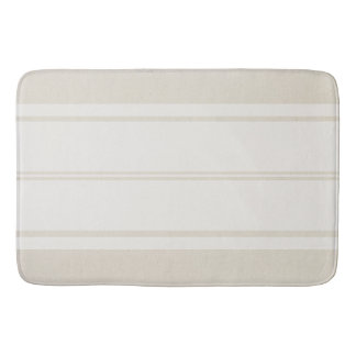 Bauernhaus Chic Creamy Taupe & White Strip Badematte