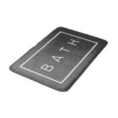 Bauernhaus Chic Dark Gray White Simple Typografy Badematte (Schrägansicht)