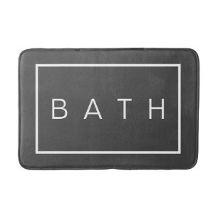 Bauernhaus Chic Dark Gray White Simple Typografy Badematte