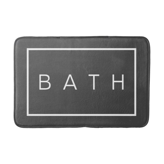 Bauernhaus Chic Dark Gray White Simple Typografy Badematte (Vorderseite)