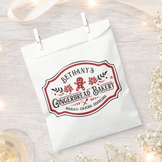 Bauernhaus Chic Gingerbrot Bäckerei Geschenktütchen (Ausgeschnitten)