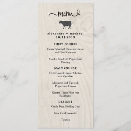 Bauernhaus Chic | White Wood with Cow Wedding Menu Menükarte