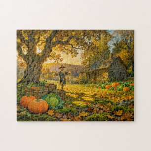 Bauernhaus-Cottage zur Erntezeit Puzzle