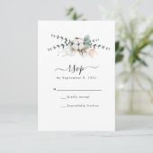 Bauernhaus Cotton Eucalyptus Wedding RSVP Karte (Stehend Vorderseite)