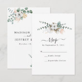Bauernhaus Cotton Eucalyptus Wedding RSVP Karte (Vorne/Hinten)