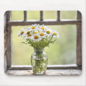 Bauernhaus Daisy Bouquet im Fenster Mousepad (Vorne)