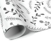 Bauernhaus dunkelgrau weiß rustikale Laubbaumstruk Geschenkpapier (Rolleneckpunkt)