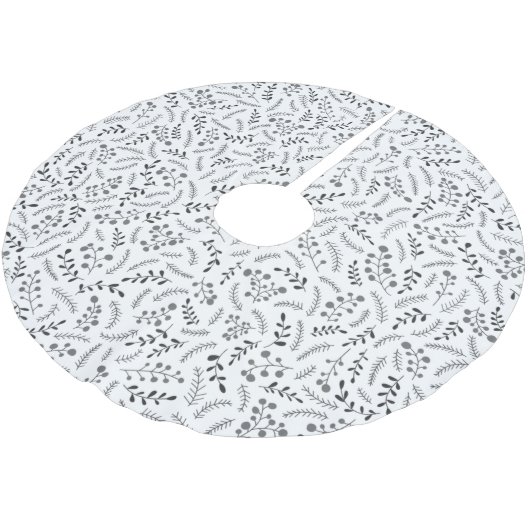 Bauernhaus dunkelgrau weiß rustikale Laubbaumstruk Polyester Weihnachtsbaumdecke (Schrägansicht)