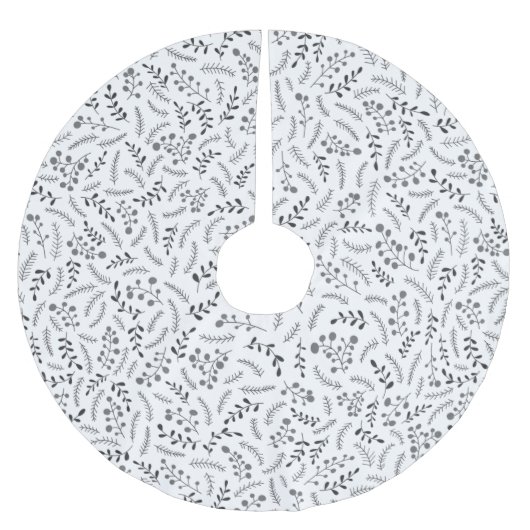 Bauernhaus dunkelgrau weiß rustikale Laubbaumstruk Polyester Weihnachtsbaumdecke (Vorderseite)