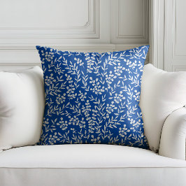 Bauernhaus einfaches Blumenmuster in blau Kissen