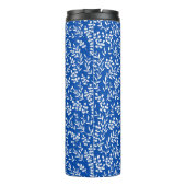 Bauernhaus einfaches Blumenmuster in blau Thermosbecher (Rückseite)