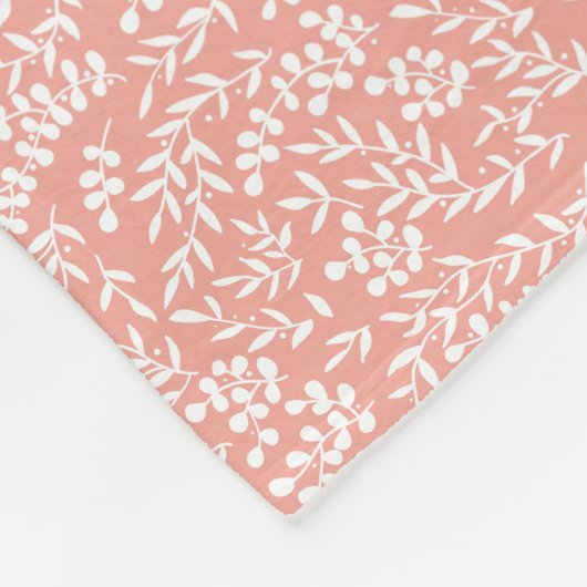 Bauernhaus einfaches Blumenmuster in Rosa Fleecedecke (Ecke)