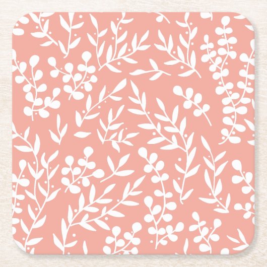 Bauernhaus einfaches Blumenmuster in Rosa Rechteckiger Pappuntersetzer (Vorderseite)