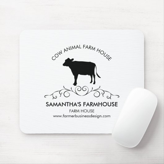 Bauernhaus-Farm-Kuh-Silhouette Mousepad (Mit Mouse)