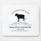Bauernhaus-Farm-Kuh-Silhouette Mousepad (Vorne)