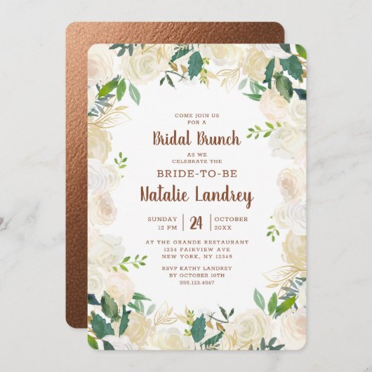 Bauernhaus Fresh Rustic Chic Bridal Brunch Dusche Einladung (Vorne/Hinten)