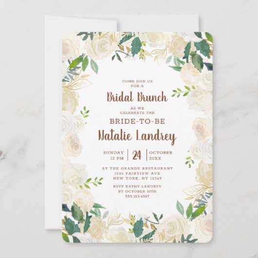 Bauernhaus Fresh Rustic Chic Bridal Brunch Dusche Einladung (Vorderseite)