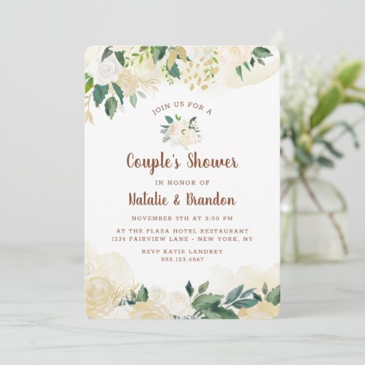 Bauernhaus Fresh Rustic Couple's Polterabend Einladung (Stehend Vorderseite)