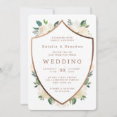 Bauernhaus Fresh Rustic Fall Wappen Gerahmte Hochz Einladung (Vorderseite)